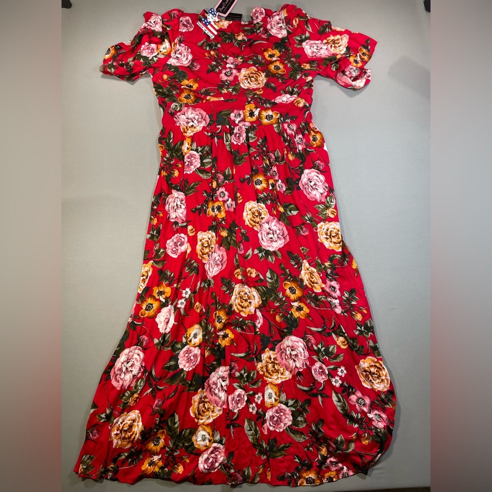 NWT Pinup Couture Katy Maxi Dress, Fitted Bust, Flutter Sleeve, Flowy Skirt - 2X - Picture 12 of 16